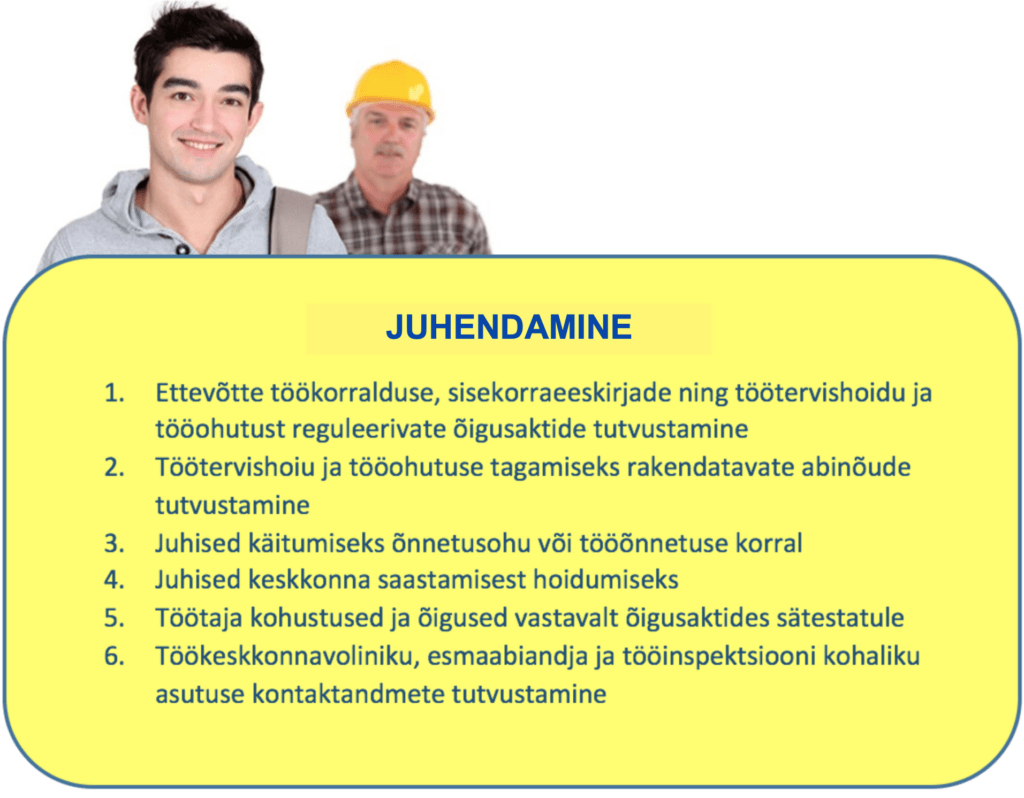 Tööohutuskoolitus veebis - "Töötajate juhendamine"